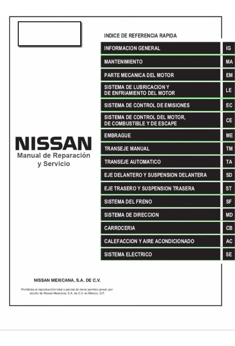 Manual De Taller Nissan Tiida Descargar Pdf Gratis