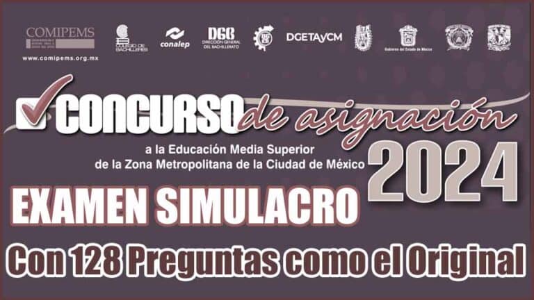 Exámenes SIMULACRO Comipems 2024 Examen Con Respuestas