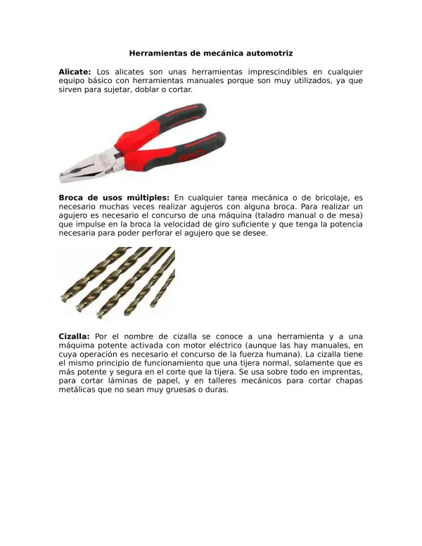 Libro de Herramientas de Mecanica Automotriz Autores Varios