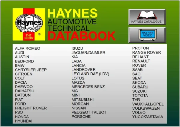 Brands within the Haynes Manual Automotive Technical